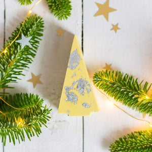 Nine Angels Pastel and silver leaf jesmonite Christmas tree ornaments