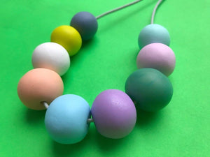 Nine Angels Pastel clay bead necklace