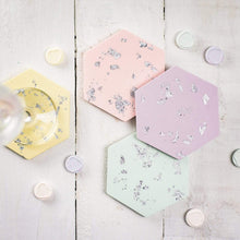Load image into Gallery viewer, Nine Angels Pastel &amp; silver leaf jesmonite coaster set of 4