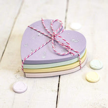 Load image into Gallery viewer, Nine Angels Pastel &amp; silver leaf jesmonite heart coaster set of 4