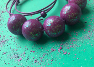 Nine Angels Pink & purple sparkly necklace