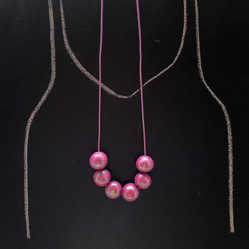 Nine Angels Pink & purple sparkly necklace