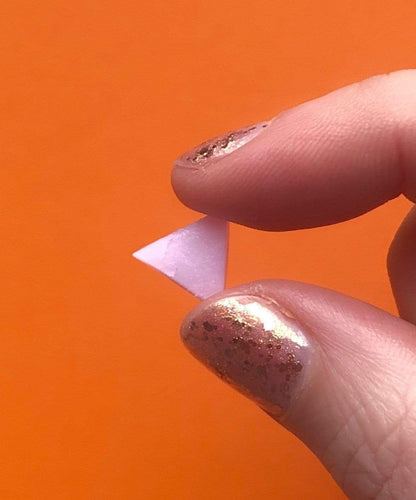 Nine Angels Pink triangle earrings