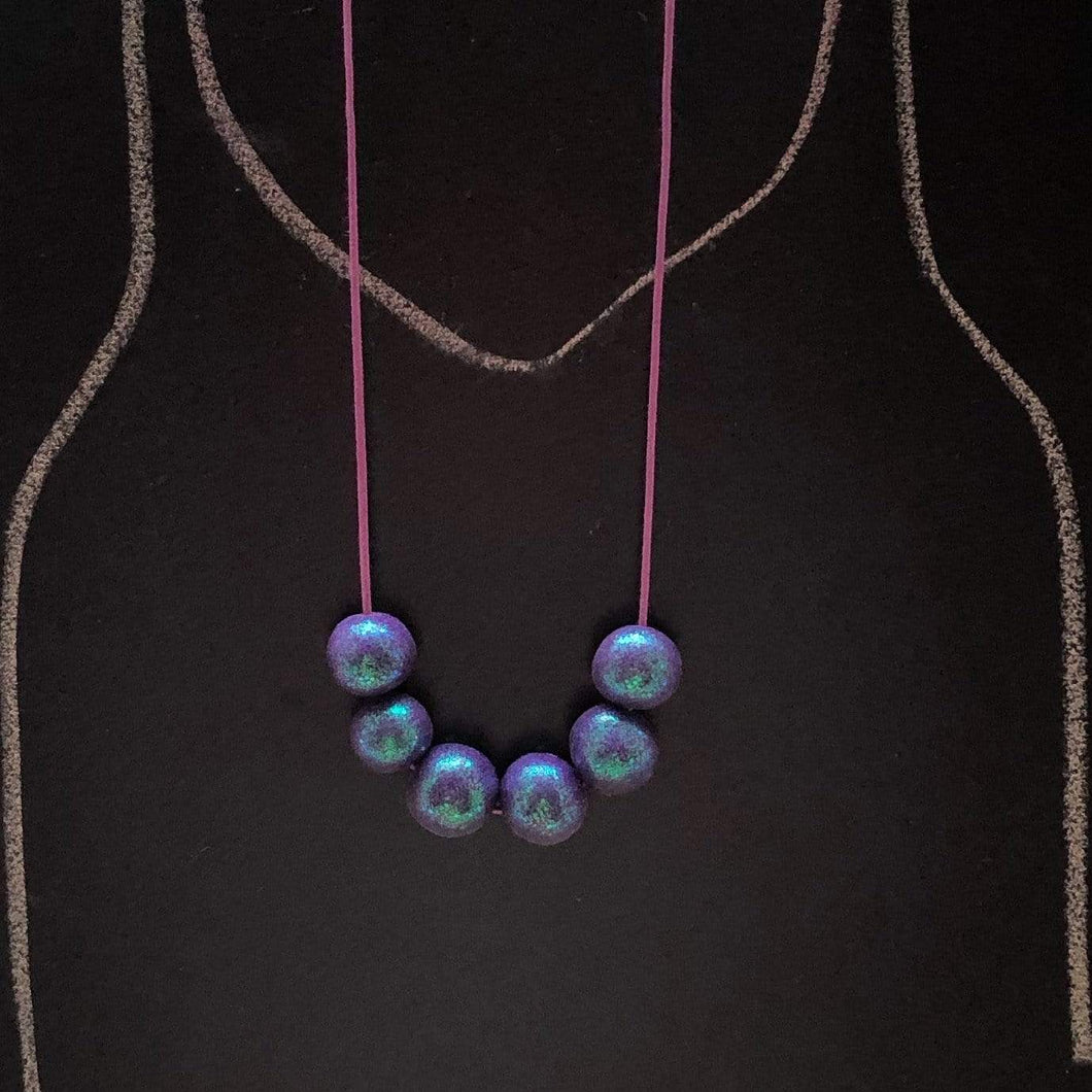 Nine Angels Purple sparkly necklace