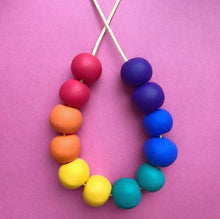 Load image into Gallery viewer, Nine Angels Rainbow clay bead necklace