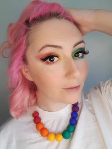 Nine Angels Rainbow clay bead necklace
