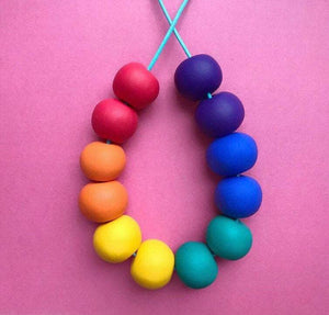 Nine Angels Rainbow clay bead necklace