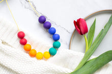 Load image into Gallery viewer, Nine Angels Rainbow clay bead necklace