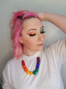 Nine Angels Rainbow clay bead necklace