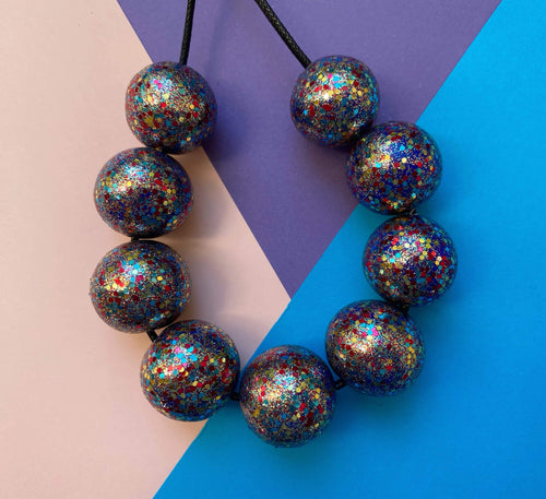 Nine Angels Rainbow glitter sparkly necklace