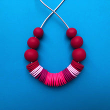 Load image into Gallery viewer, Nine Angels Red and neon pink statement necklace