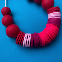 Load image into Gallery viewer, Nine Angels Red and neon pink statement necklace
