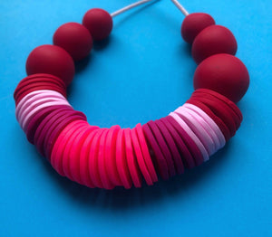 Nine Angels Red and neon pink statement necklace