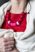 Load image into Gallery viewer, Nine Angels Red and neon pink statement necklace