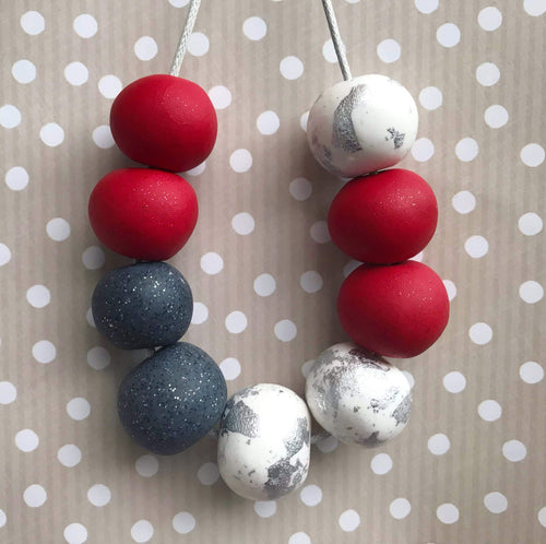 Nine Angels Red sparkle Christmas necklace