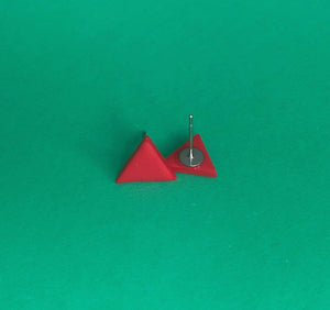 Nine Angels Red triangle earrings
