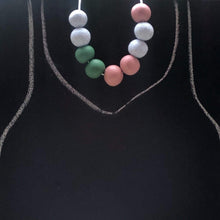 Load image into Gallery viewer, Nine Angels Rose pink, stone &amp; sage green necklace