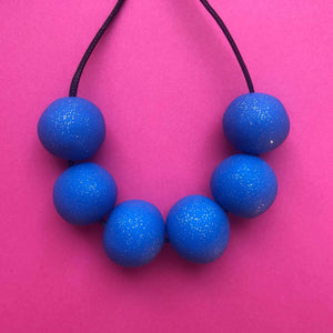Nine Angels Royal blue sparkly necklace