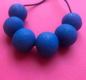 Nine Angels Royal blue sparkly necklace