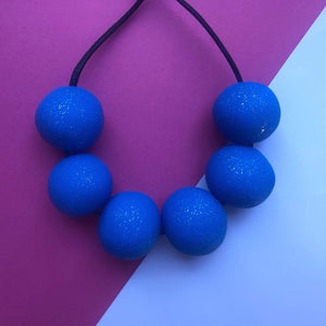Nine Angels Royal blue sparkly necklace