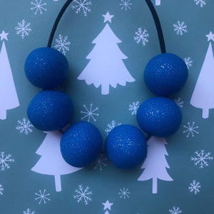 Nine Angels Royal blue sparkly necklace