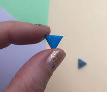 Load image into Gallery viewer, Nine Angels Royal blue triangle stud earrings