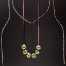 Load image into Gallery viewer, Nine Angels Sage green &amp; gold sparkly necklace