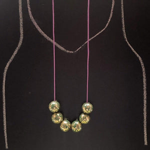 Nine Angels Sage green & gold sparkly necklace