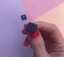 Load image into Gallery viewer, Nine Angels Simple navy square stud earrings