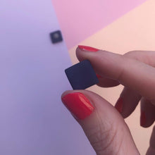 Load image into Gallery viewer, Nine Angels Simple navy square stud earrings