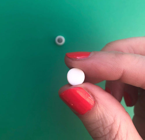 Nine Angels Simple white mini circle stud earrings
