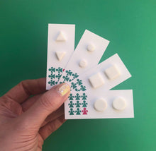 Load image into Gallery viewer, Nine Angels Simple white triangle stud earrings