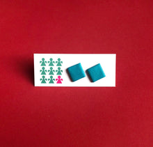 Load image into Gallery viewer, Nine Angels Square turquoise statement earrings