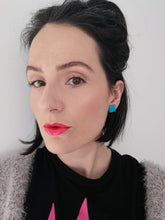 Load image into Gallery viewer, Nine Angels Square turquoise statement earrings