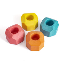 Load image into Gallery viewer, Nine Angels Summer brights set of 4 geometric taper candle holders