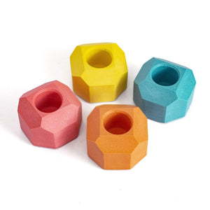 Nine Angels Summer brights set of 4 geometric taper candle holders