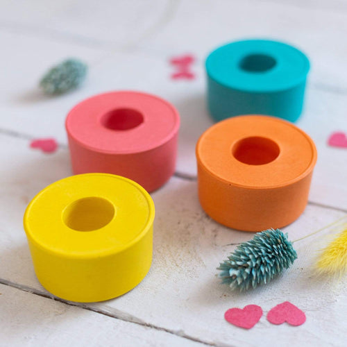 Nine Angels Summer brights set of 4 round taper candle holders