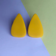 Load image into Gallery viewer, Nine Angels Sunshine yellow giant triangle stud earrings