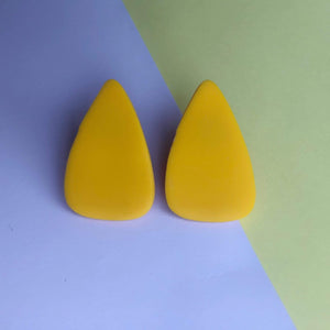 Nine Angels Sunshine yellow giant triangle stud earrings