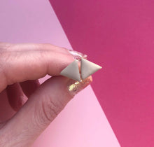 Load image into Gallery viewer, Nine Angels Taupe triangle polymer clay earrings