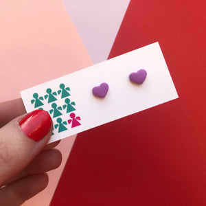 Nine Angels Tiny lilac heart earrings