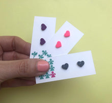 Load image into Gallery viewer, Nine Angels Tiny neon pink heart earrings