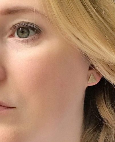 Nine Angels Triangle gold sparkly earrings