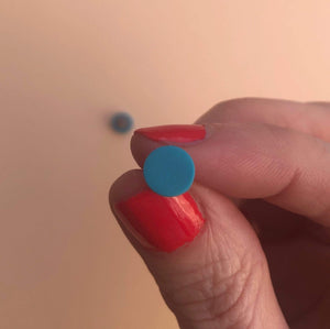 Nine Angels Turquoise clay mini-circle earrings