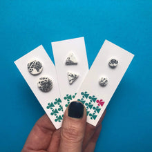 Load image into Gallery viewer, Nine Angels White &amp; silver leaf Christmas earrings