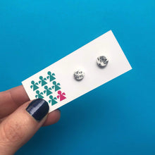 Load image into Gallery viewer, Nine Angels White &amp; silver leaf Christmas earrings