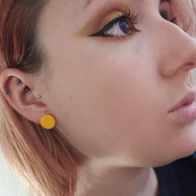 Load image into Gallery viewer, Nine Angels Yellow circle earrings