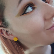 Load image into Gallery viewer, Nine Angels Yellow circle earrings