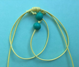 Nine Angels Yellow & green polymer clay statement necklace