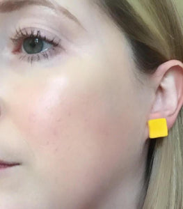 Nine Angels Yellow square earrings